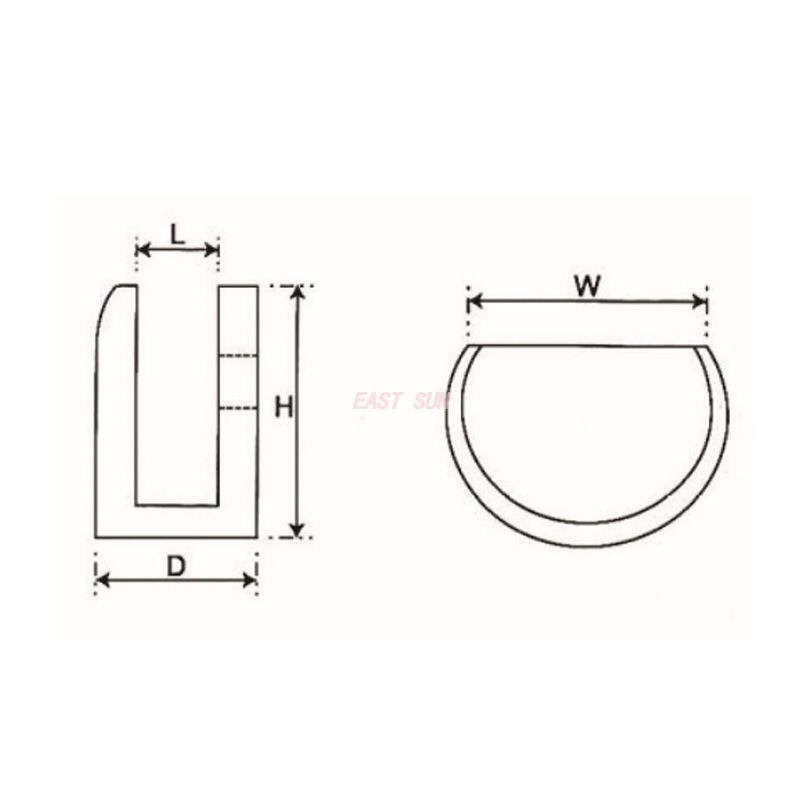 abrazadera de vidrio