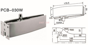 Accesorios de parche para puerta pivotante Dorma PCB-030W