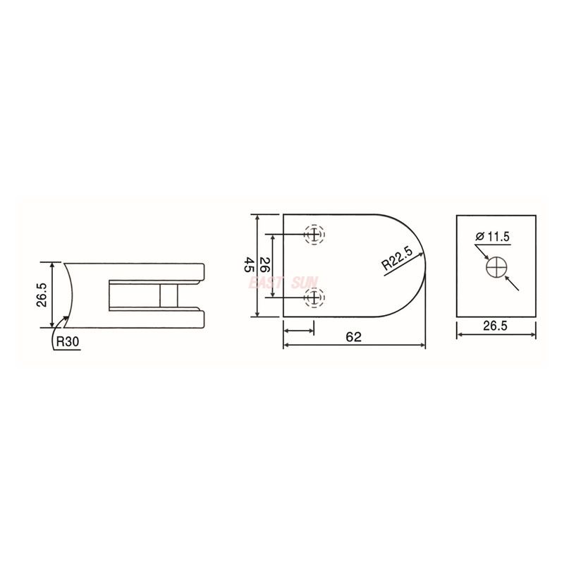 GBF-001R-Accesorios para pasamanos