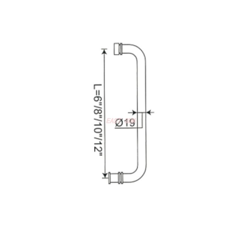 PH-034K-Tiradores para puertas de ducha