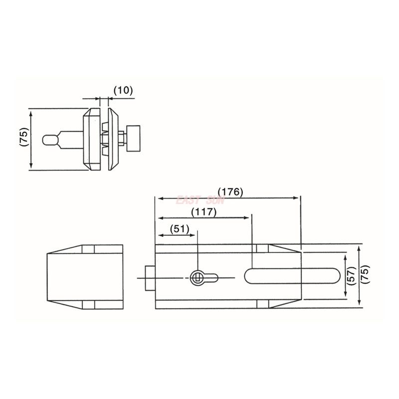 GHL-004D-Cerraduras para puertas de vidrio