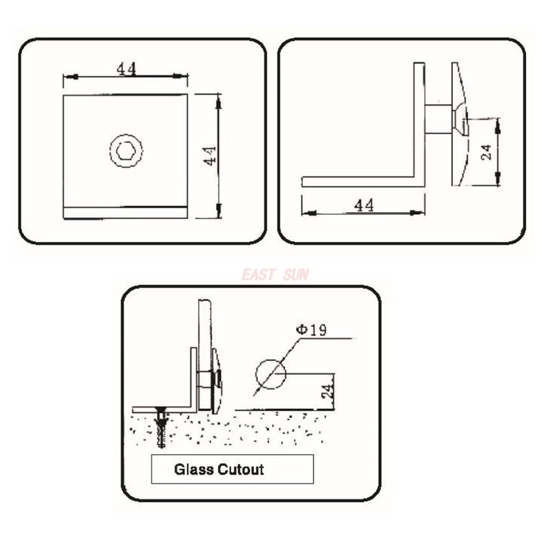 abrazaderas de vidrio de lat&oacute;n 