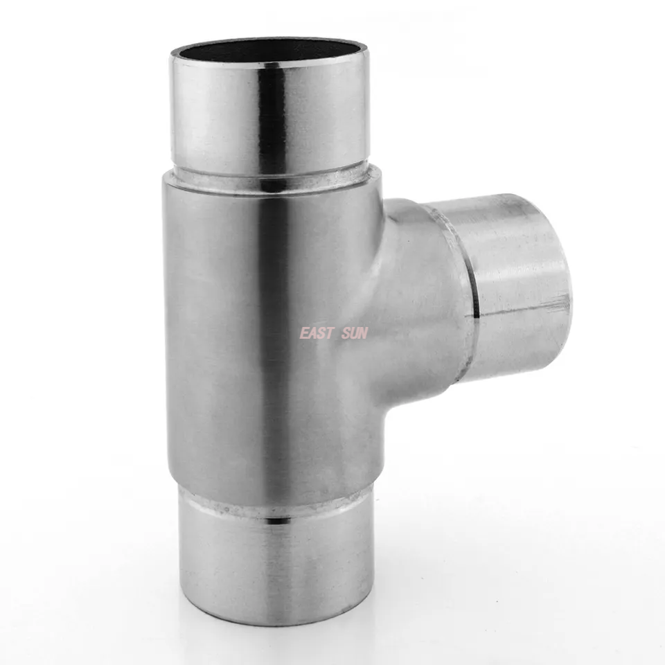 Conector de pasamanos cruzado de barandilla de balcón 304 316 de montaje de tubo de 3 vías de acero inoxidable