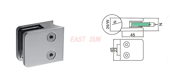  Soporte de vidrio para instalación de vidrio, abrazadera de vidrio sin marco, abrazadera de vidrio con espiga de escalera de acero inoxidable