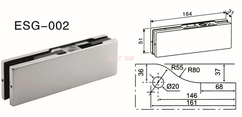 Accesorios de parche Dorma Puerta pivotante ESG-002