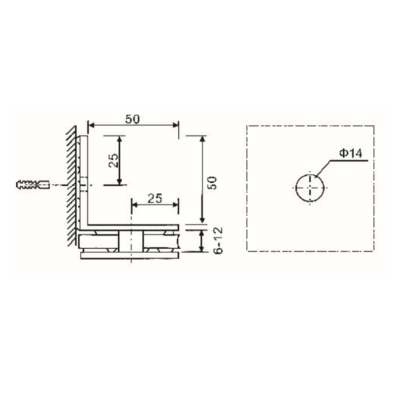 GBF-843-Abrazaderas de Vidrio