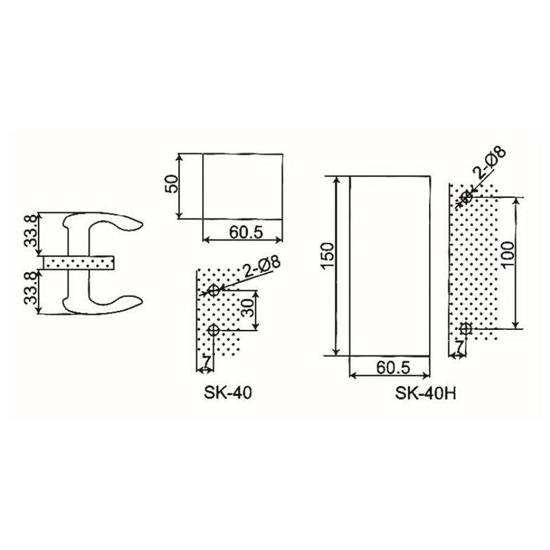 GDK-46- pomo para puerta de ducha