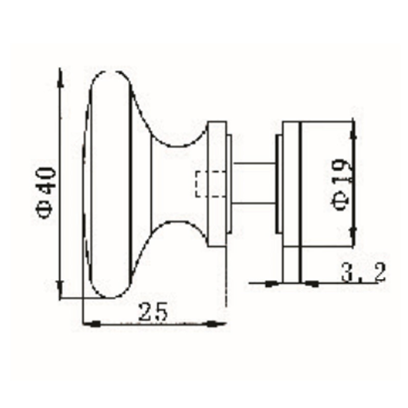 GDK-1001-3- Pomo para puerta de ducha
