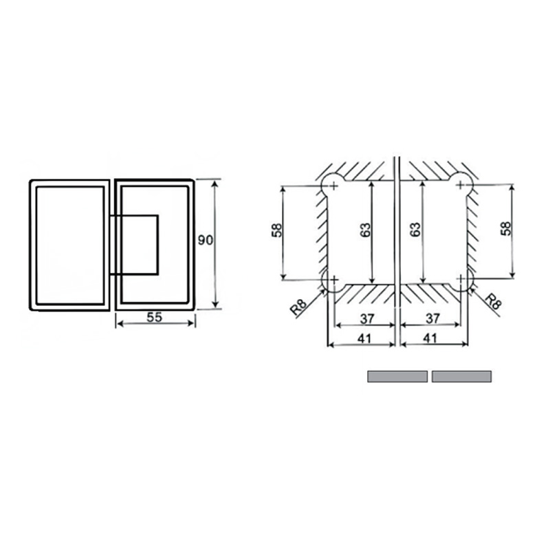 ASH-303-Bisagras de ducha ajustables