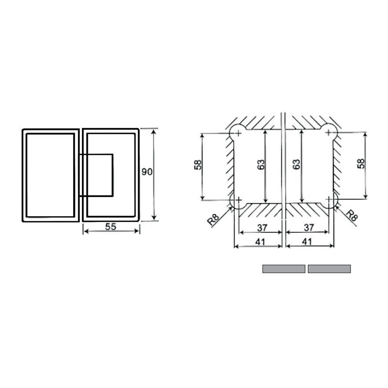 ASH-213-Bisagras de Ducha Regulables