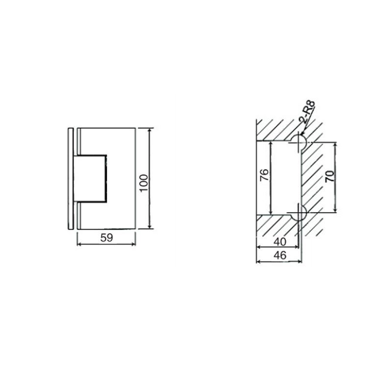ESH-201B-Bisagras para puerta de ducha