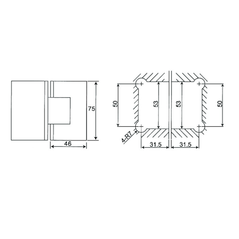 ESH-413-Bisagras para puerta de ducha