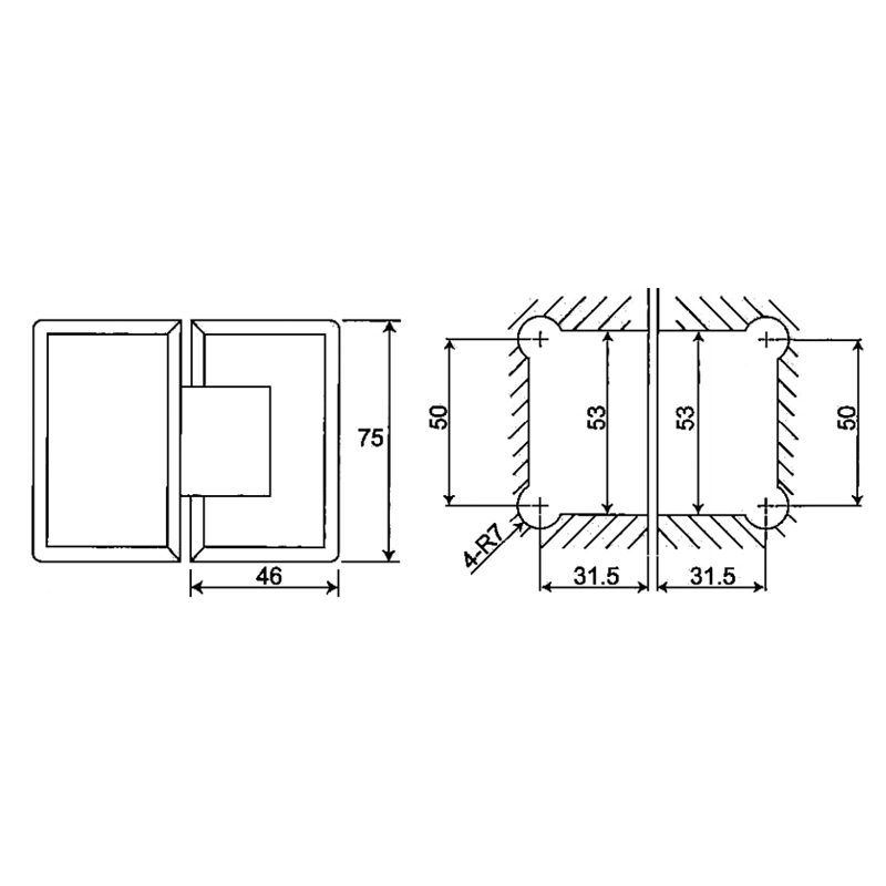 ESH-403-Bisagras para puerta de ducha