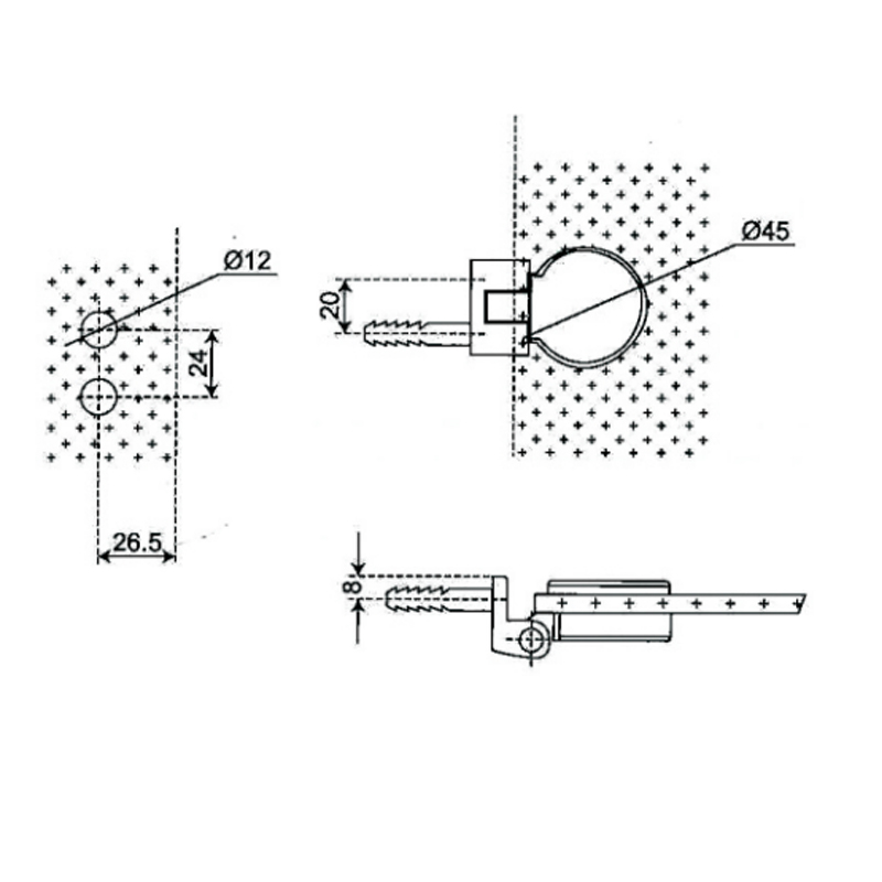 ESH-746-Bisagras para puerta de ducha