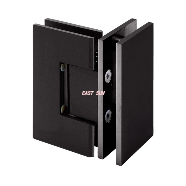 Bisagras de vidrio a vidrio de 90 grados en negro mate de alta resistencia