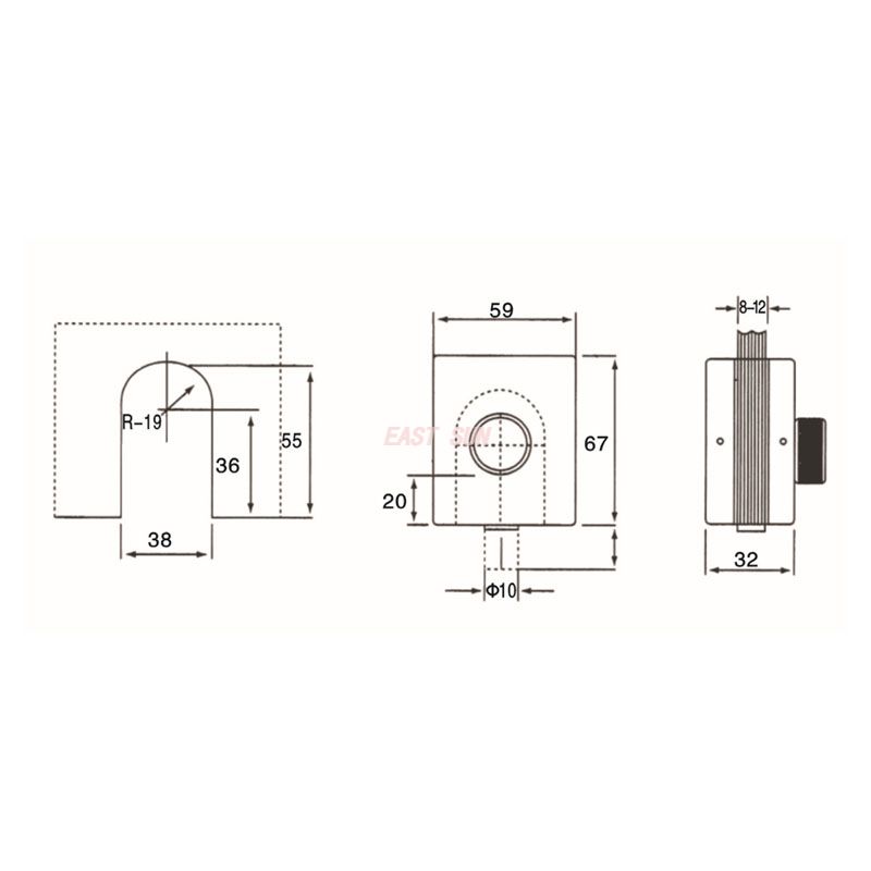 GHL-002-Cerraduras para puertas de vidrio