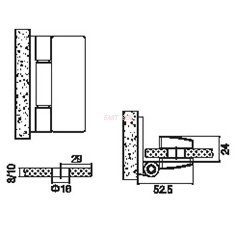 puerta de ducha de vidrio con bisagras