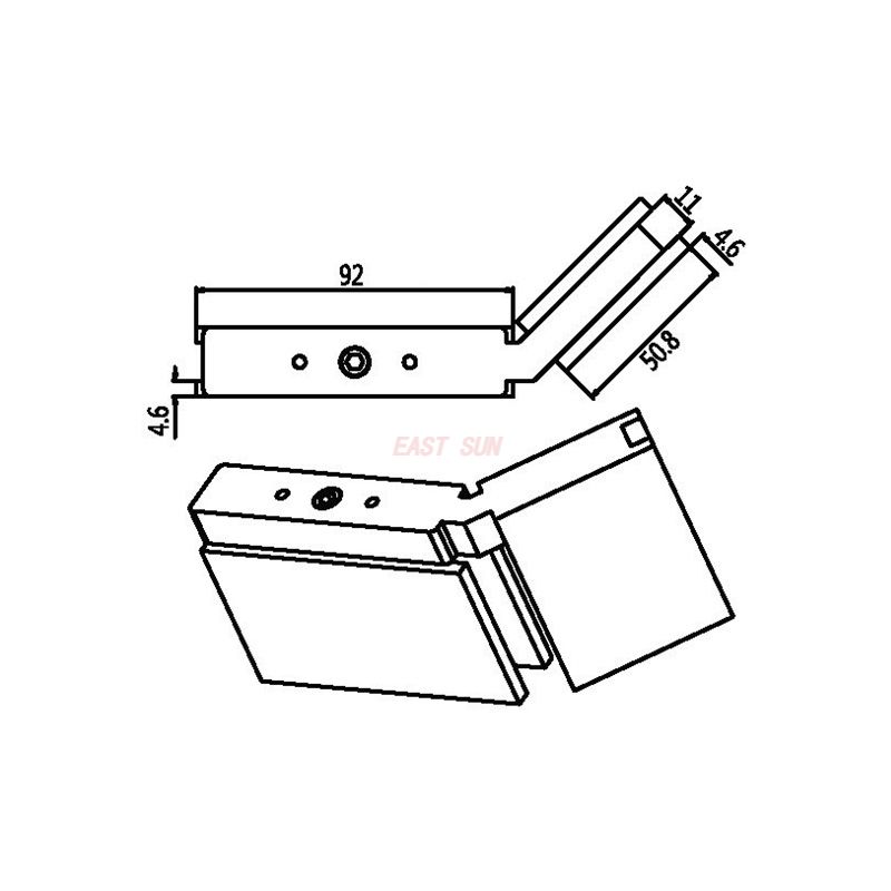 bisagra de la puerta del gabinete de vidrio