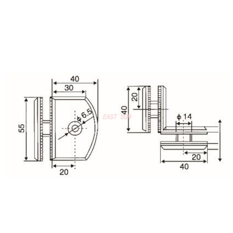 abrazadera de clip de vidrio 