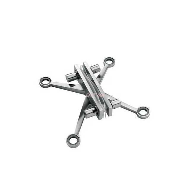 Acabado satinado de cristal del espejo de la araña del sistema K de la araña de las paredes cortina de la fijación del punto del acero inoxidable