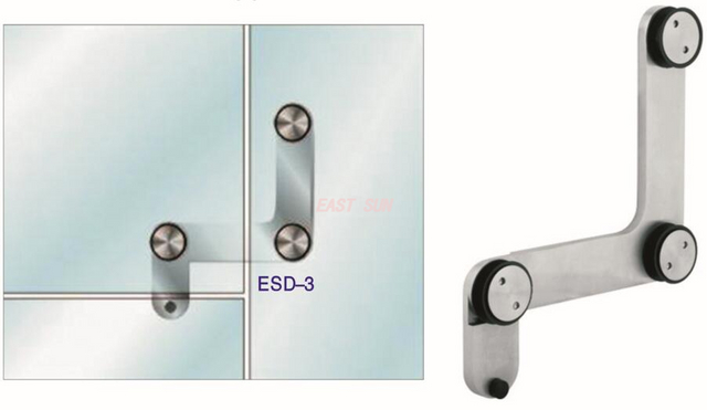 Conector de puerta pivotante de vidrio de alta resistencia con tope en el interior Dorma MAB