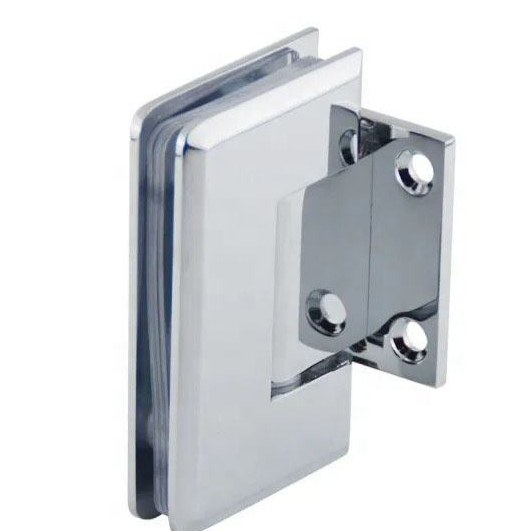 Bisagra de puerta de ducha de pared a vidrio de cromo pulido de 90 grados de alta resistencia para vidrio de 1/2 ″ - 3/8 ″ 