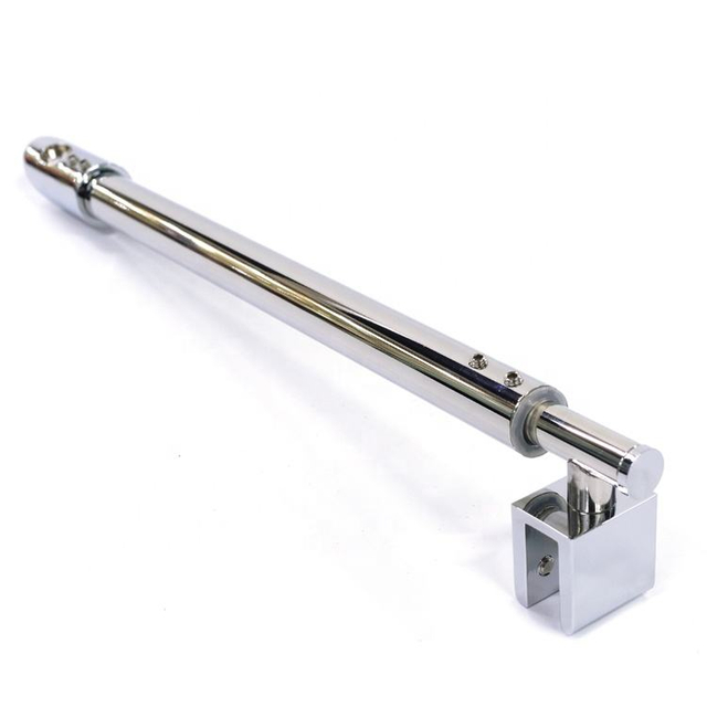 Barra de soporte de ducha de pared a vidrio de tubo redondo ajustable