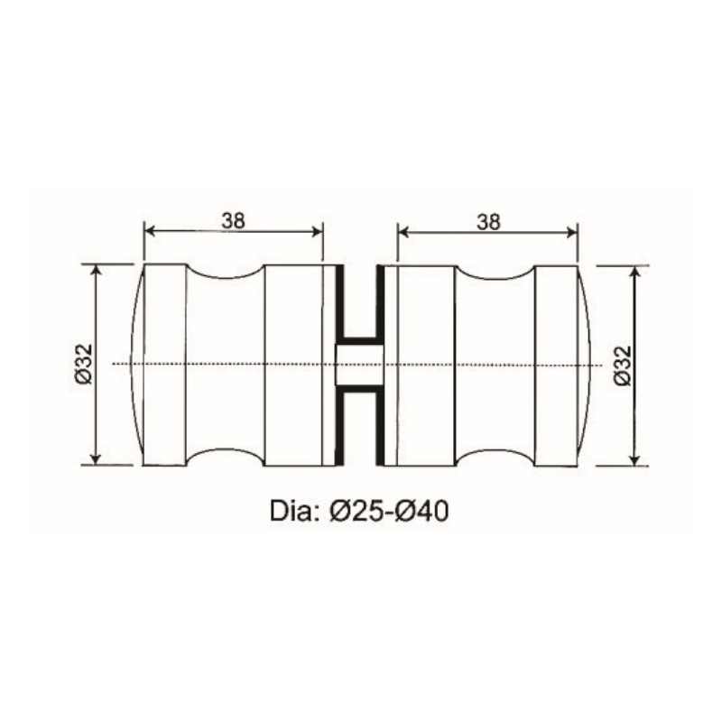 GDK-07- pomo de puerta de ducha