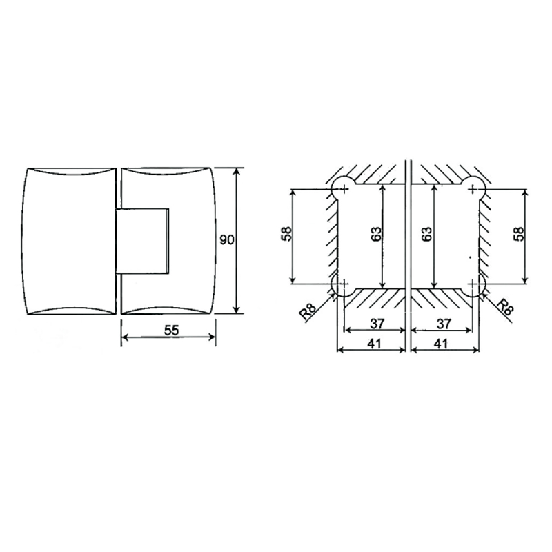 ESH-233-Bisagras para puerta de ducha