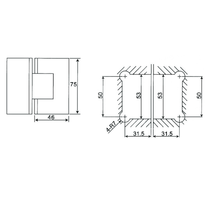 ESH-412-Bisagras para puerta de ducha