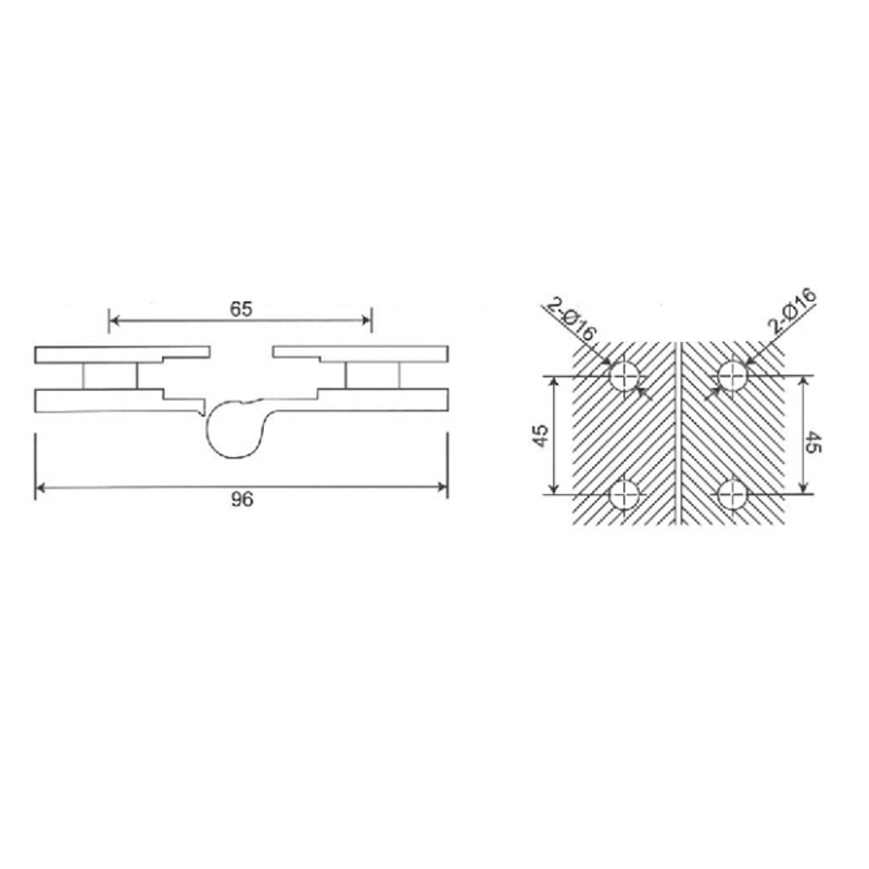 ESH-708-Bisagras para puerta de ducha