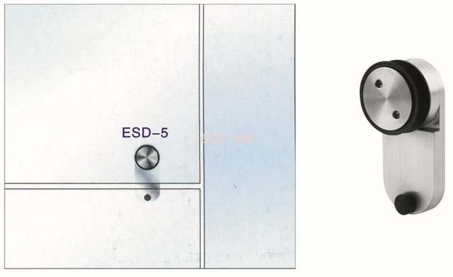 Tope de puerta pivotante de vidrio de alta resistencia Dorma MAB
