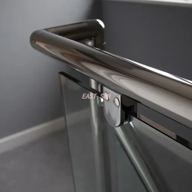 Accesorios de barandilla de acero inoxidable sin marco 304 316, abrazadera de vidrio con espiga de escalera para barandilla de vidrio de balcón