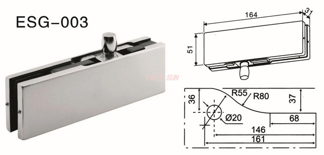 Accesorios de parche Dorma Puerta pivotante ESG-003