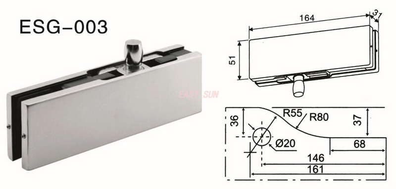 Accesorios de parche Dorma Puerta pivotante ESG-003