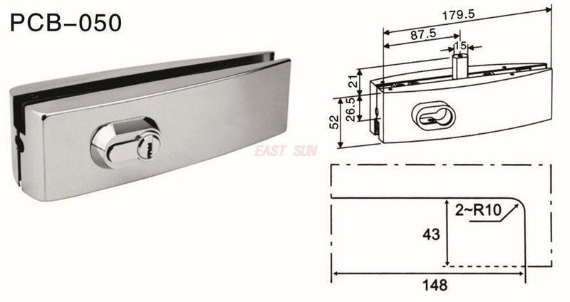 Accesorios de parche para puerta pivotante Dorma PCB-050