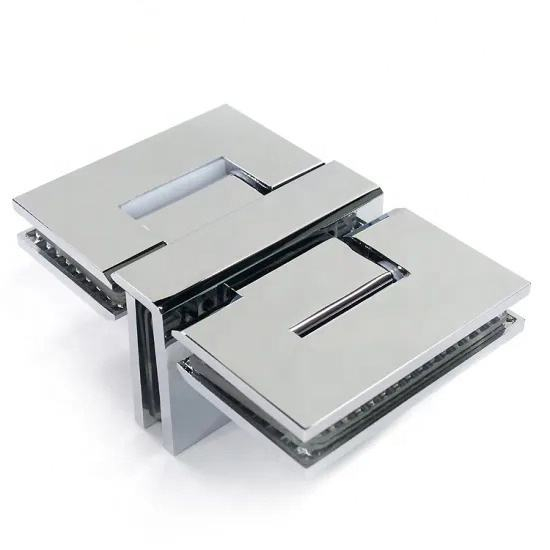 Bisagra de puerta de ducha de pared a vidrio de tres vías de 90 grados para vidrio de 1/2 ″ - 3/8 ″