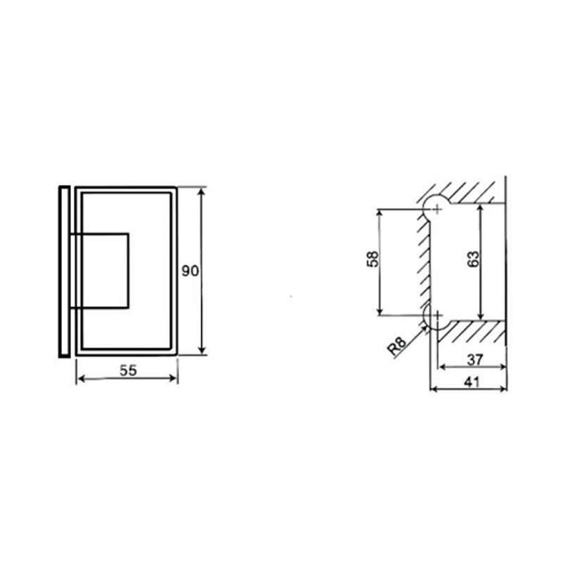 ASH-201-Bisagras de ducha ajustables