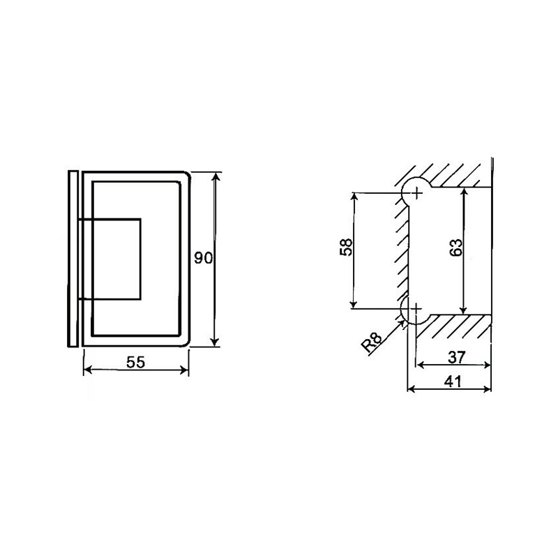 ASH-205-Bisagras de ducha ajustables