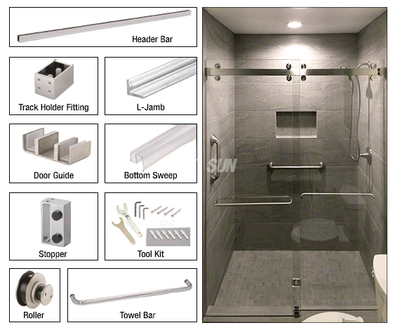 Sistema de puerta de ducha corrediza de derivación de dos puertas serie Cambridge de lujo de 180 grados