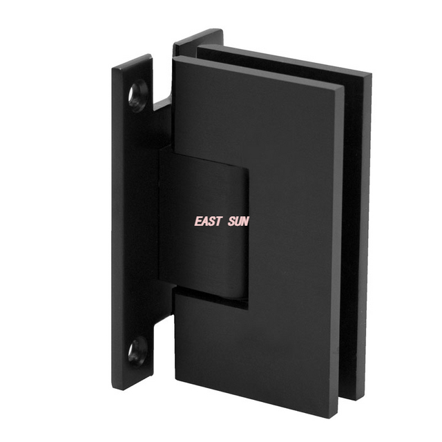 Bisagra de puerta de ducha de pared a vidrio con base tipo H de 90 grados para trabajo pesado para vidrio de 1/2 ″ - 3/8 ″,