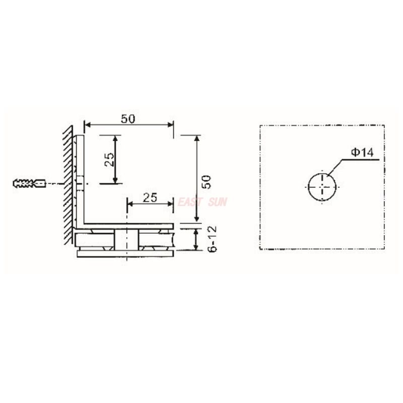 abrazadera para puerta corrediza de vidrio 