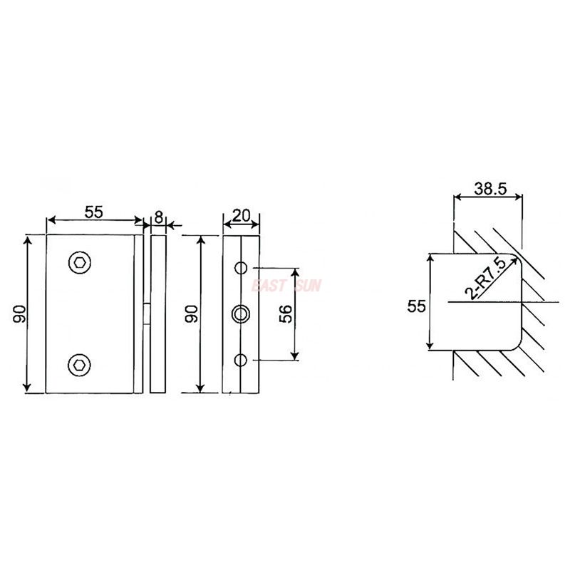 bisagras de ducha para puertas de vidrio