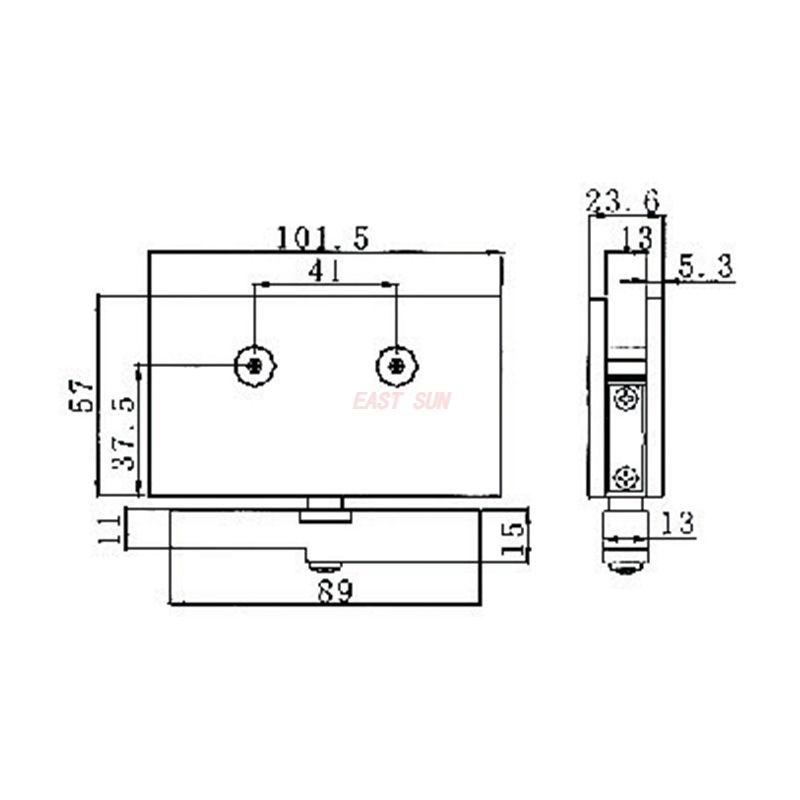 bisagras de puerta de vidrio enmarcadas
