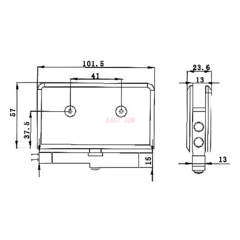 Bisagra de puerta de vidrio de 180 grados.