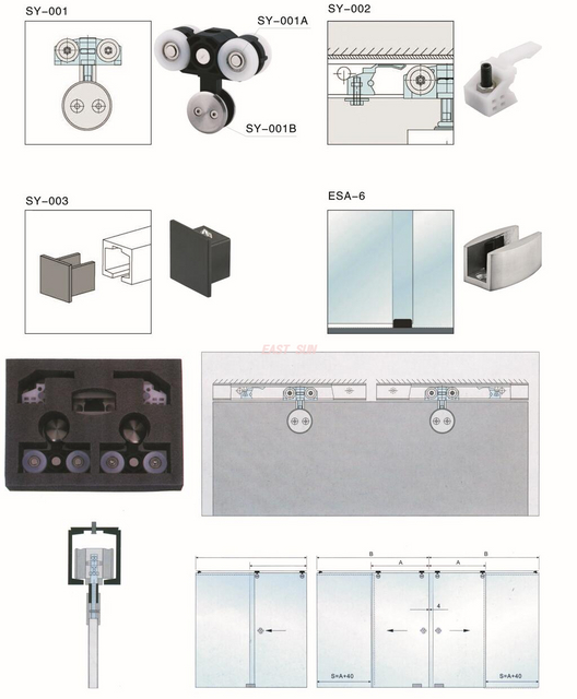 Puerta corredera de oficina con sistemas corredizos