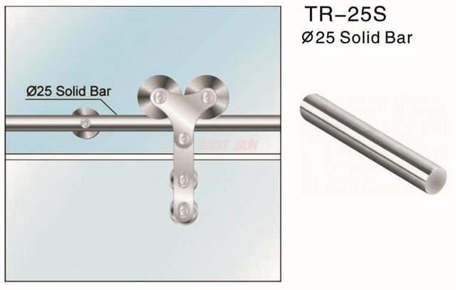 Barra sólida para riel de puerta corrediza de alta resistencia