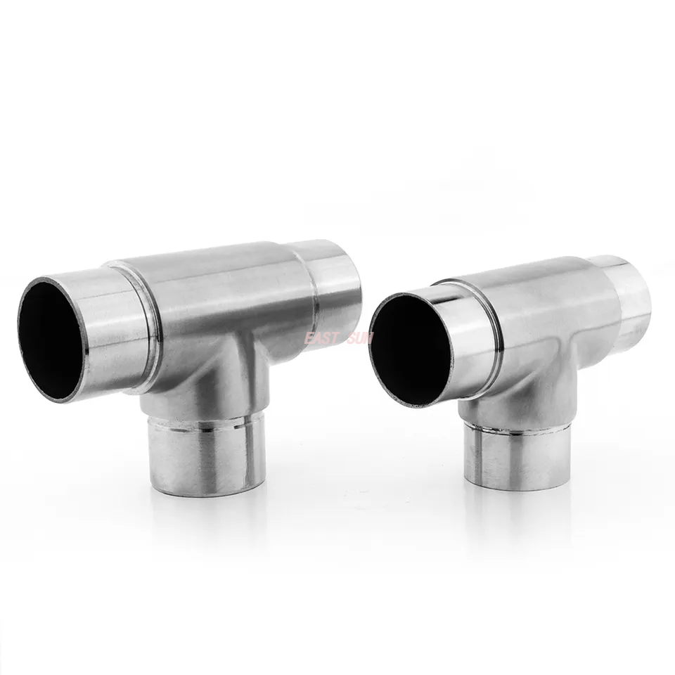 Conector de pasamanos cruzado de barandilla de balcón 304 316 de montaje de tubo de 3 vías de acero inoxidable