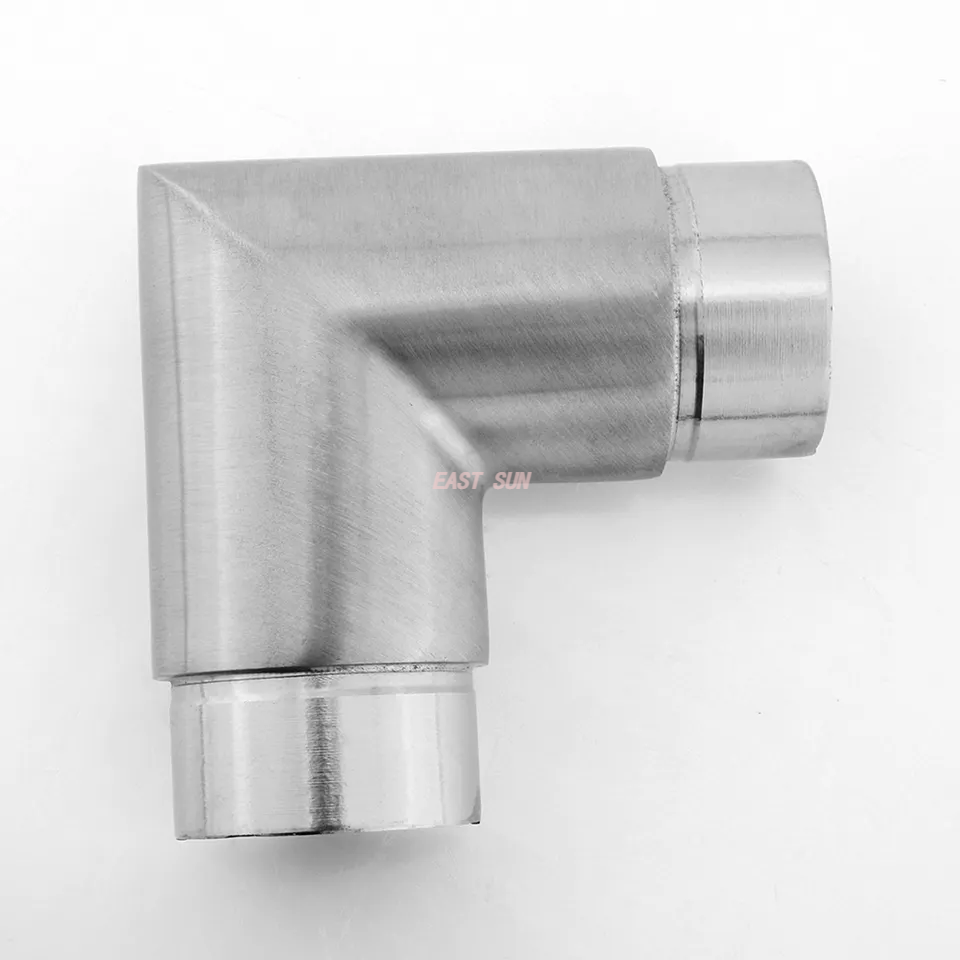 Conector de tubo de codo de tubo de barandilla de 90 grados de acero inoxidable para barandilla de escalera