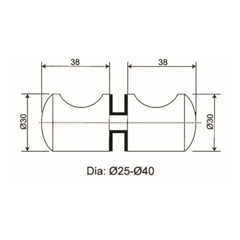 GDK-05- Pomo para puerta de ducha